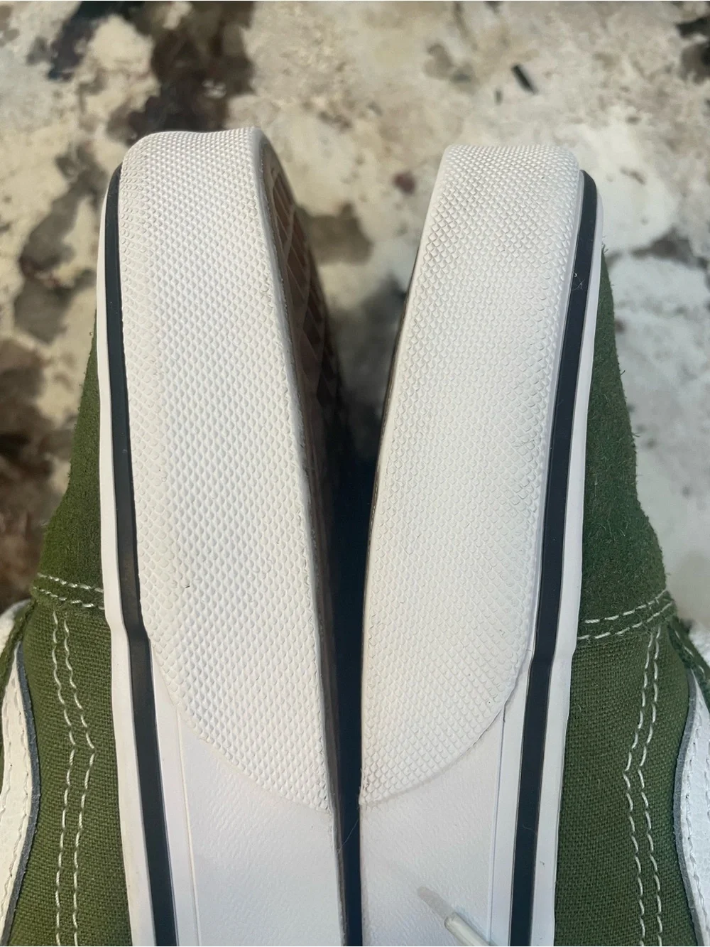 Vans Old Skool Suede Canvas in Olive Green H White Men’s Size 10, Women’s 11.5